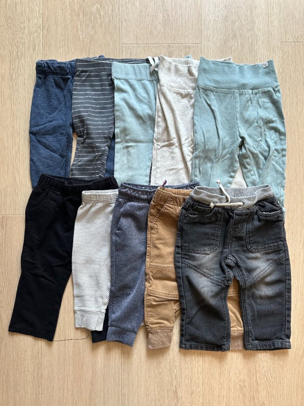 10 Piece Bundle of Baby Boy Pants 18M Pull On Baby Pant
